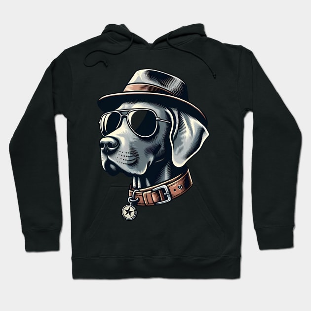 Funny Weimaraner with Sunglasses Hoodie by CreativeSparkzz